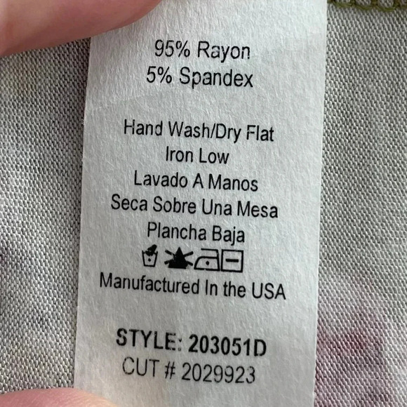 Papillon SS Rayon Spandex Floral Dress w Tiered Design Sage Green Grey Sz S NWT - Picture 11 of 13